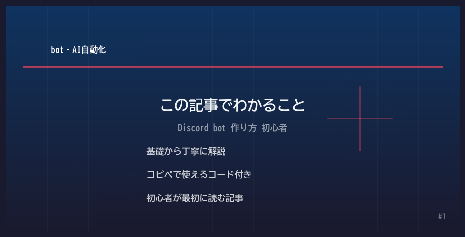 Discord bot 作り方 初心者 解説画像1