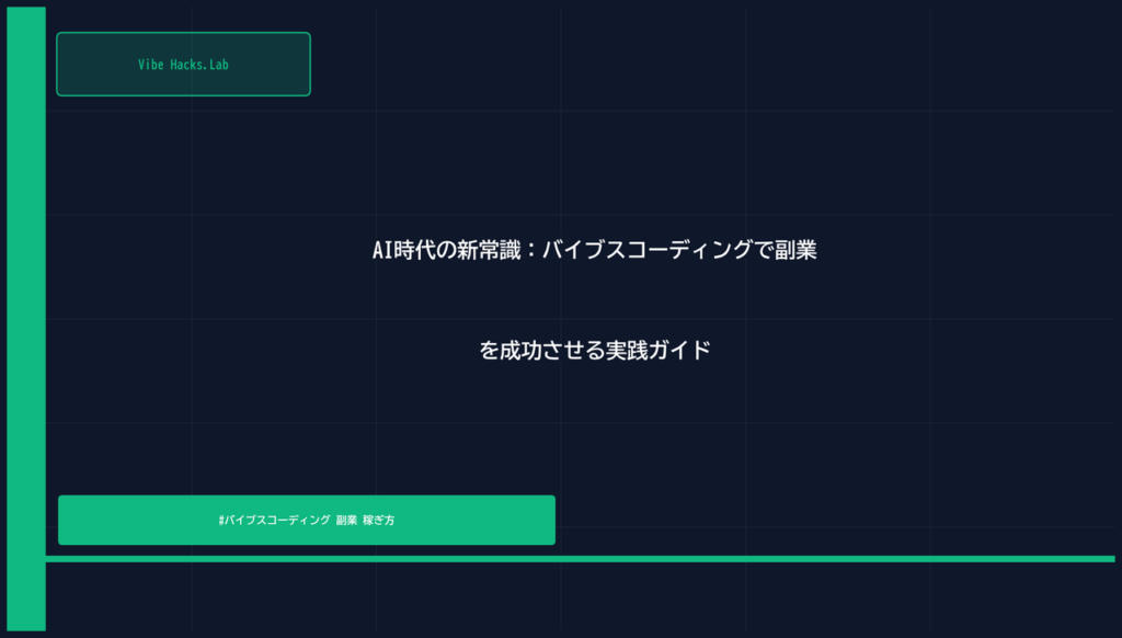 AI時代の新常識：バイブスコーディングで副業を成功させる実践ガイド
