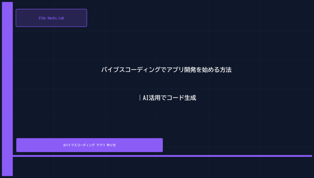バイブスコーディングでアプリ開発を始める方法｜AI活用でコード生成