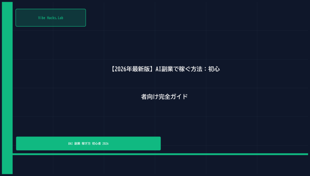 【2026年最新版】AI副業で稼ぐ方法：初心者向け完全ガイド