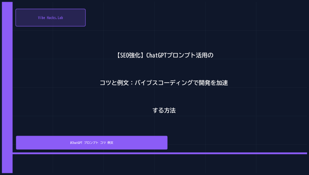 【SEO強化】ChatGPTプロンプト活用のコツと例文：バイブスコーディングで開発を加速する方法