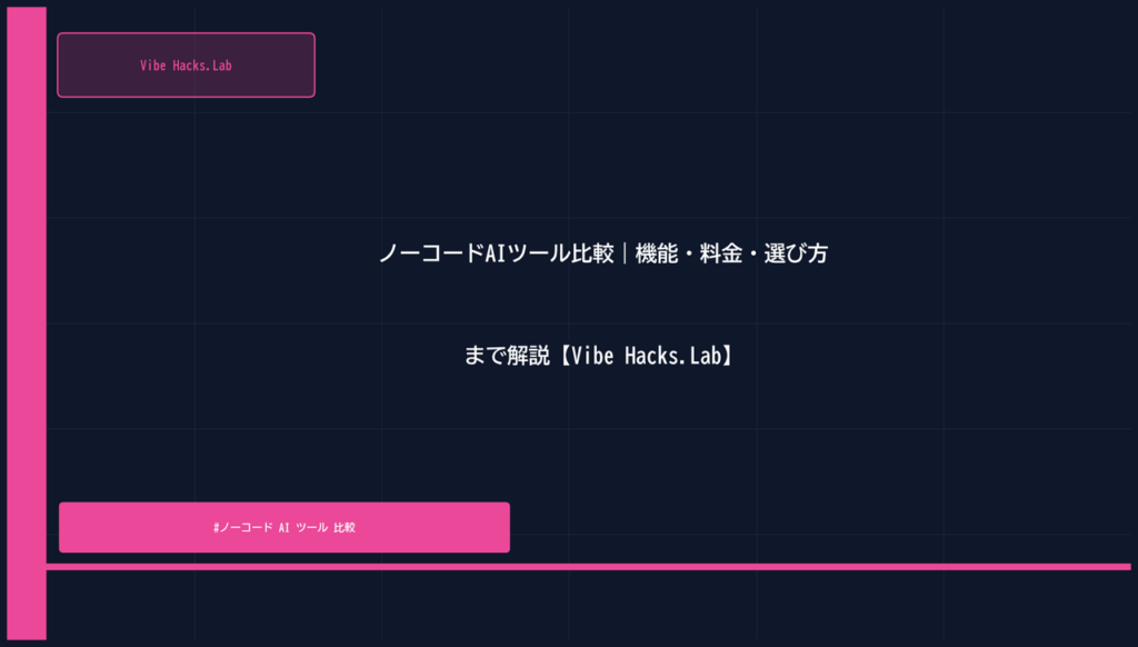 ノーコードAIツール比較｜機能・料金・選び方まで解説【Vibe Hacks.Lab】
