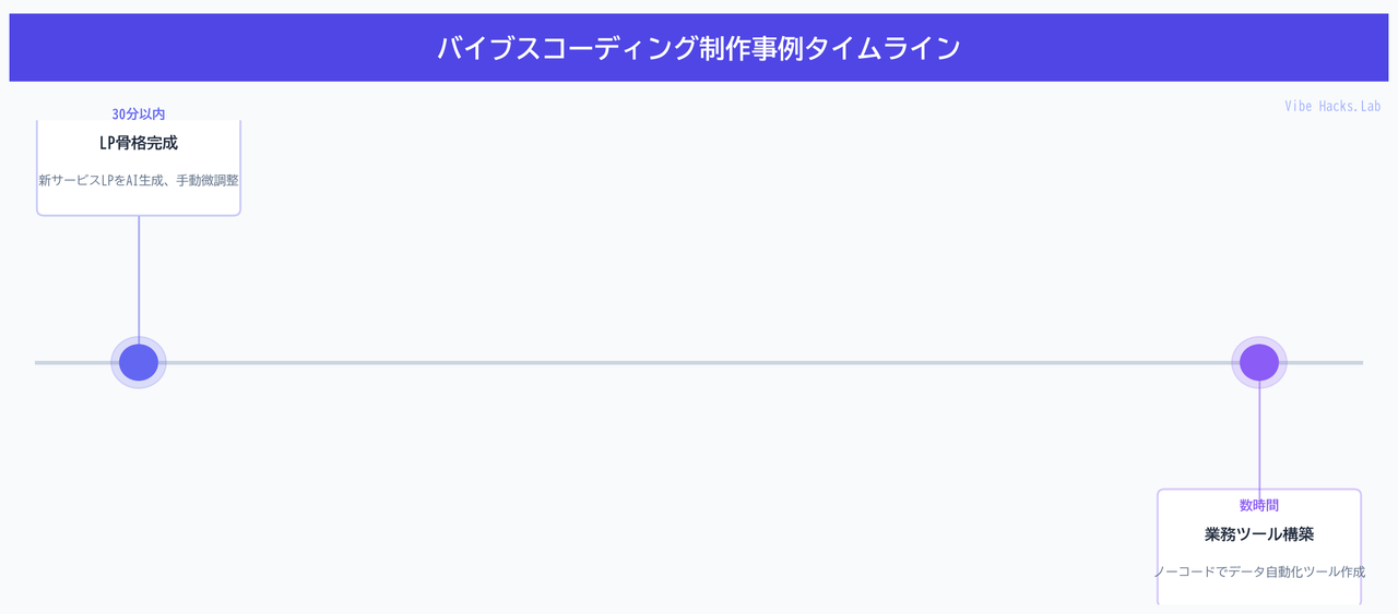 バイブスコーディング制作事例タイムライン