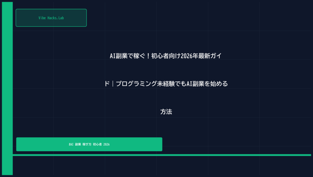 AI副業で稼ぐ！初心者向け2026年最新ガイド｜プログラミング未経験でもAI副業を始める方法