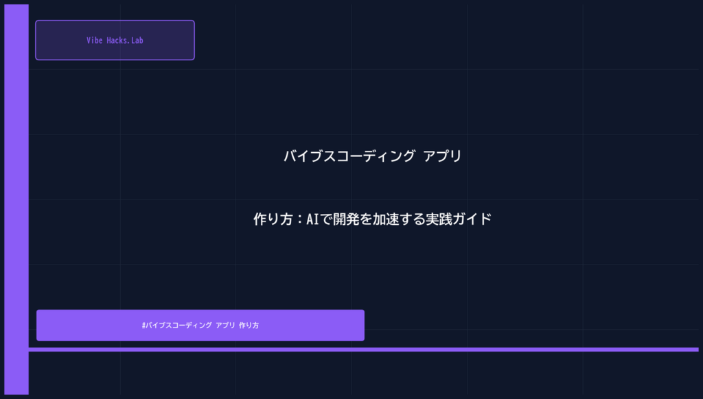 バイブスコーディング アプリ 作り方：AIで開発を加速する実践ガイド