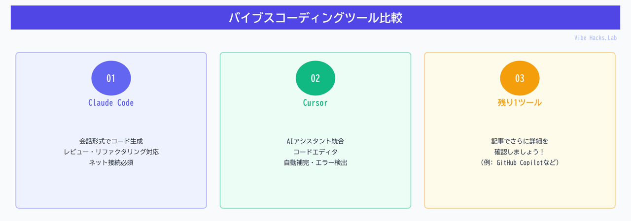 バイブスコーディングツール比較
