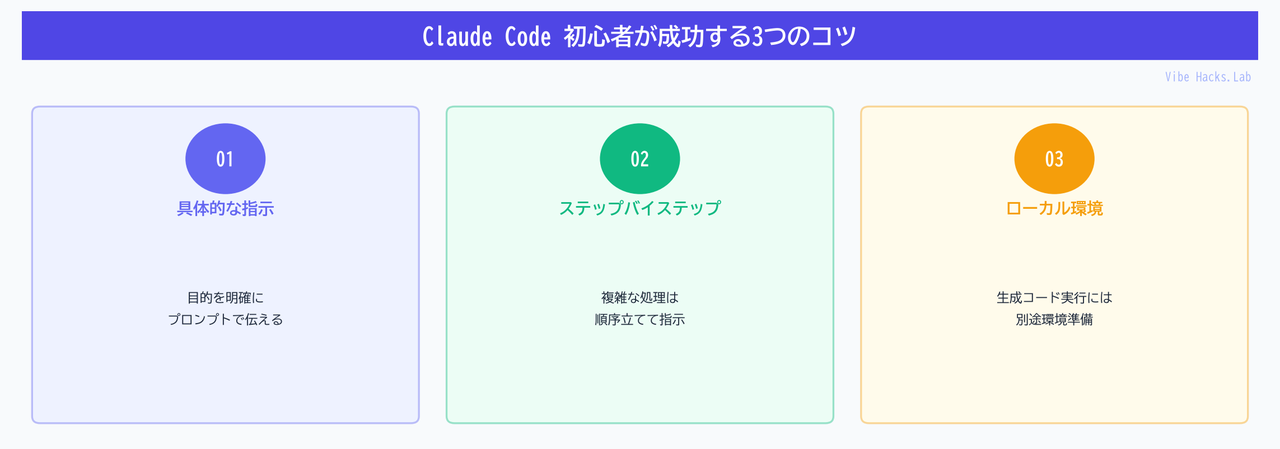 Claude Code 初心者が成功する3つのコツ
