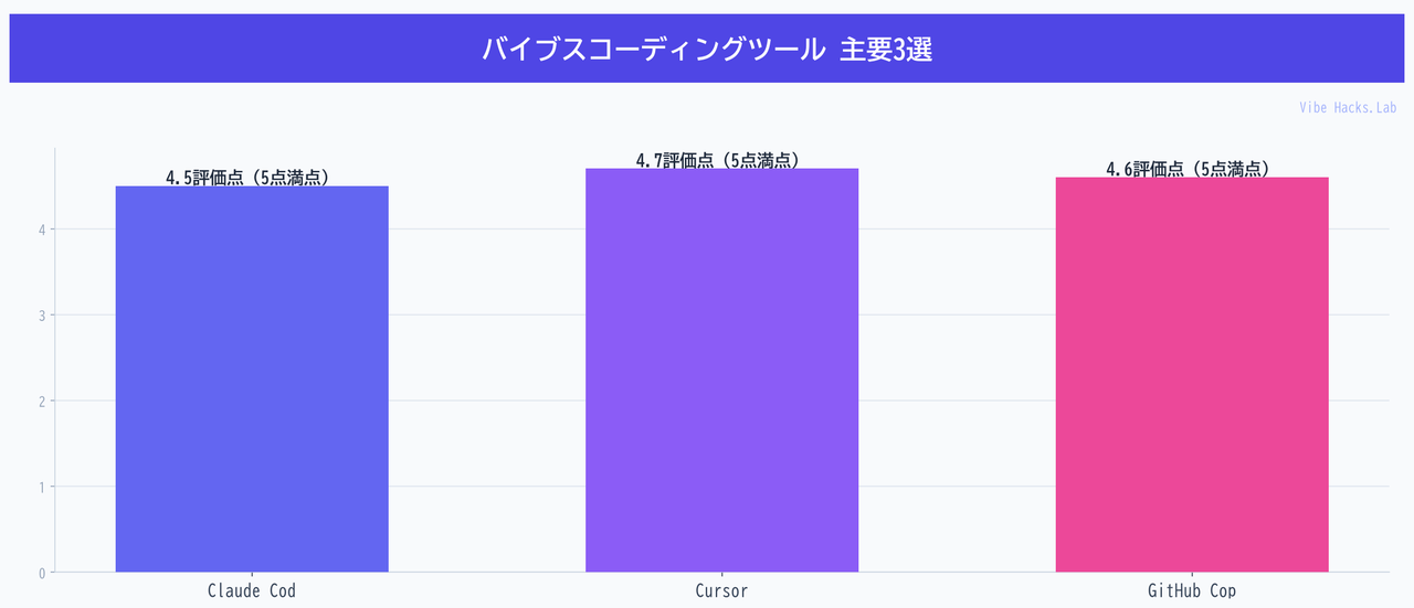 バイブスコーディングツール 主要3選