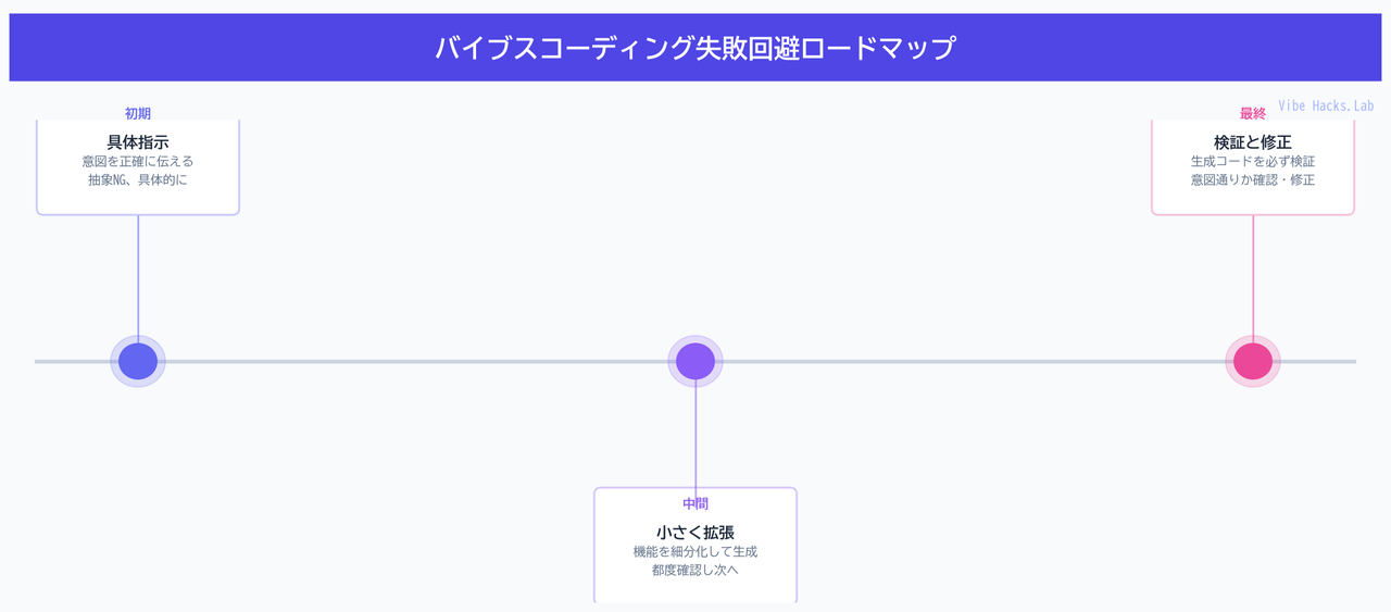 バイブスコーディング失敗回避ロードマップ
