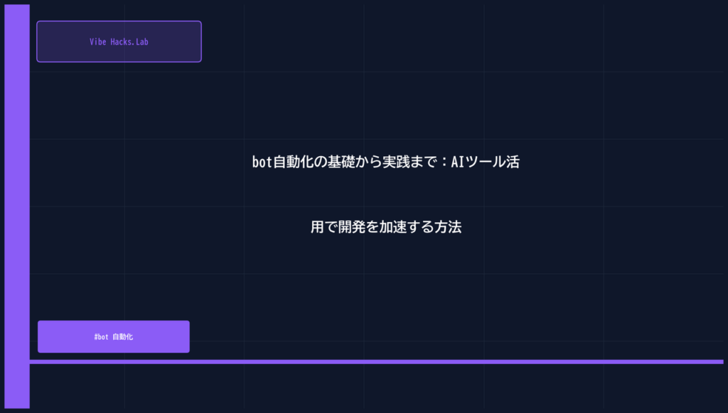 bot自動化の基礎から実践まで：AIツール活用で開発を加速する方法