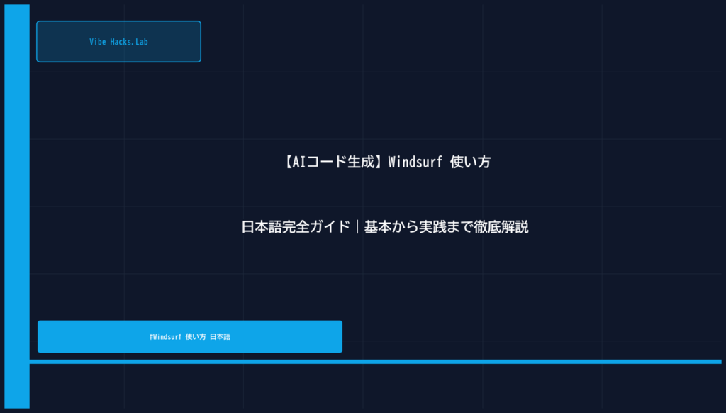 【AIコード生成】Windsurf 使い方 日本語完全ガイド｜基本から実践まで徹底解説