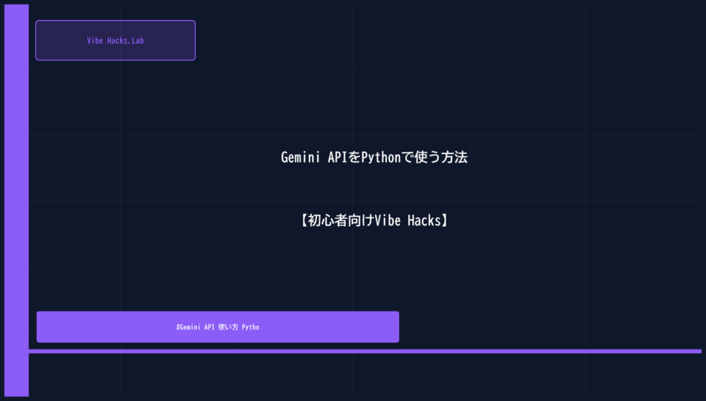Gemini APIをPythonで使う方法【初心者向けVibe Hacks】