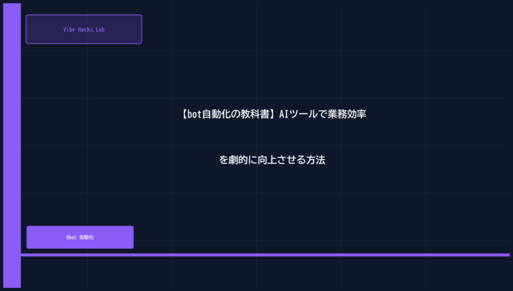 【bot自動化の教科書】AIツールで業務効率を劇的に向上させる方法