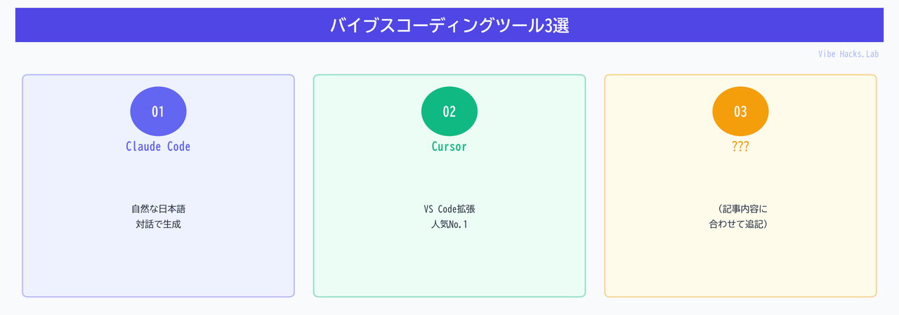 バイブスコーディングツール3選