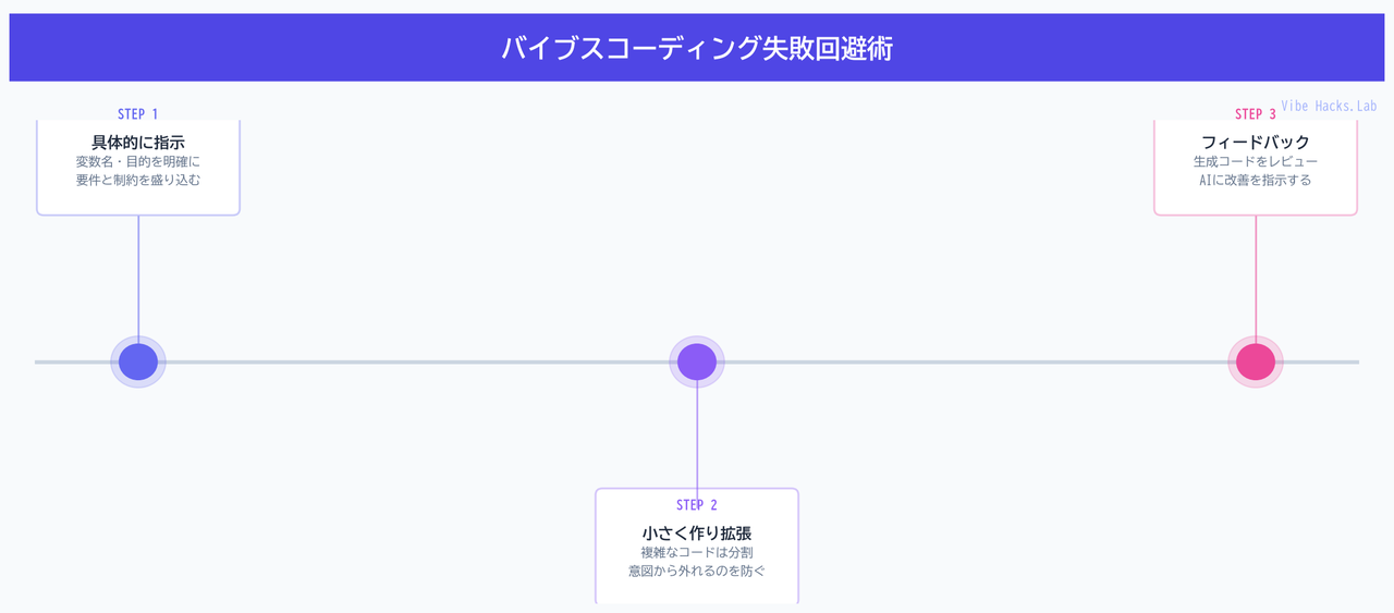 バイブスコーディング失敗回避術