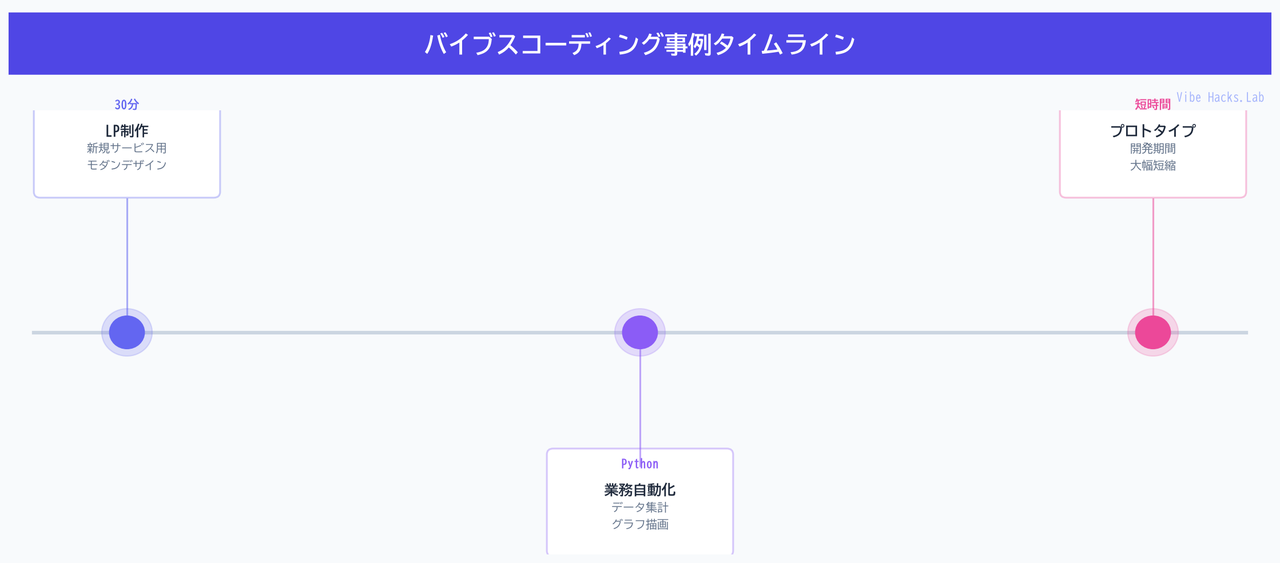 バイブスコーディング事例タイムライン