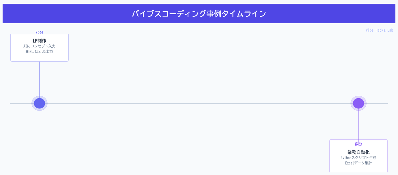 バイブスコーディング事例タイムライン