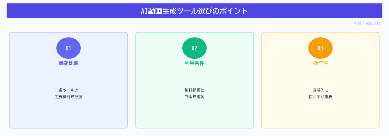 AI動画生成ツール選びのポイント