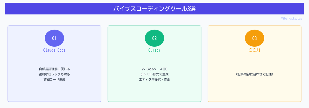 バイブスコーディングツール3選